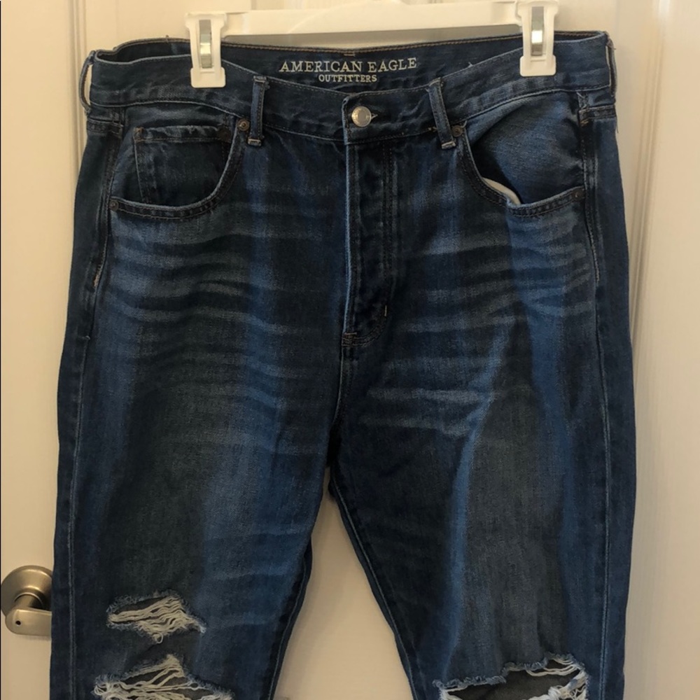 American Eagle Ripped Girlfriend Jeans